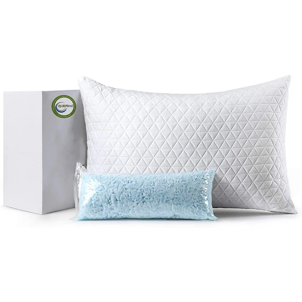 OEM Top Seller Adjustable Washable Sleeping Cervical Bed Gel Cooling Bamboo Shredded Memory Foam Pillow