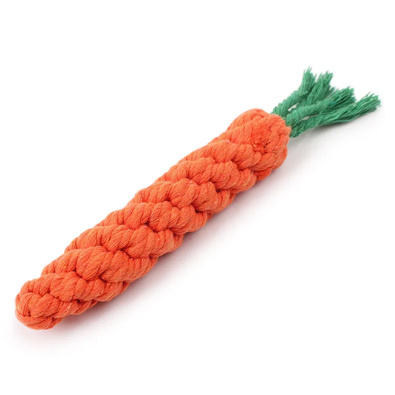  Pet dog toy High quality cotton braided rope carrot wholesale pets chew toys product