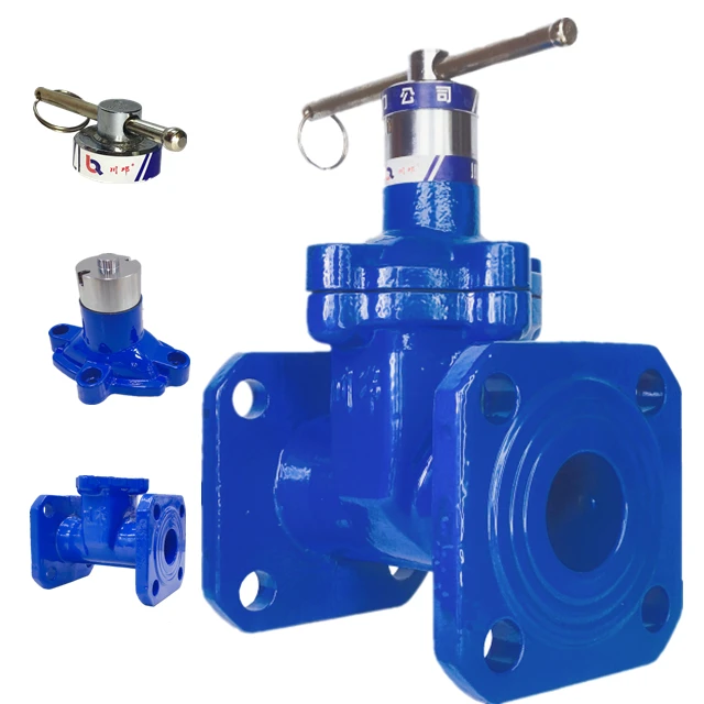 Smart valve soft sealing water valve ductile iron with lock head and opened by professional tools in front of the meter
