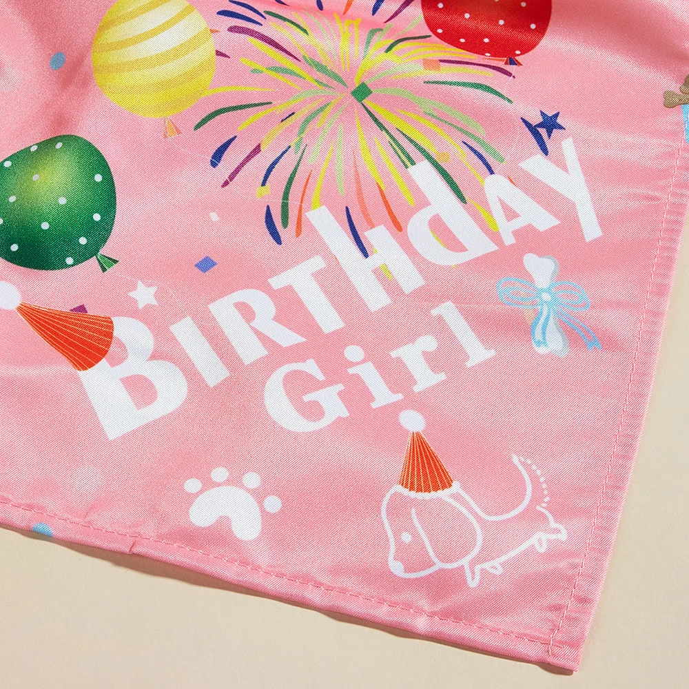 Wholesale Pet Birthday Party Supplies Lovely Print Decoration Scarf Hat Holiday Polyester Dog Bandana