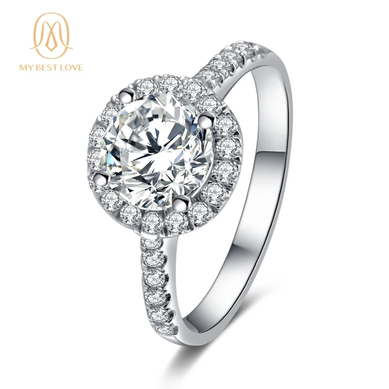 18K Gold 1 Pcs Custom Gra Moissanite Engagement Rings 5 Carat Round Emerald Pear Cut