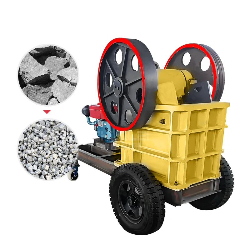 Mobile Portable Mini Diesel Engine Jaw Crusher for Iron Gold Ore Granite Stone Rock Crushing