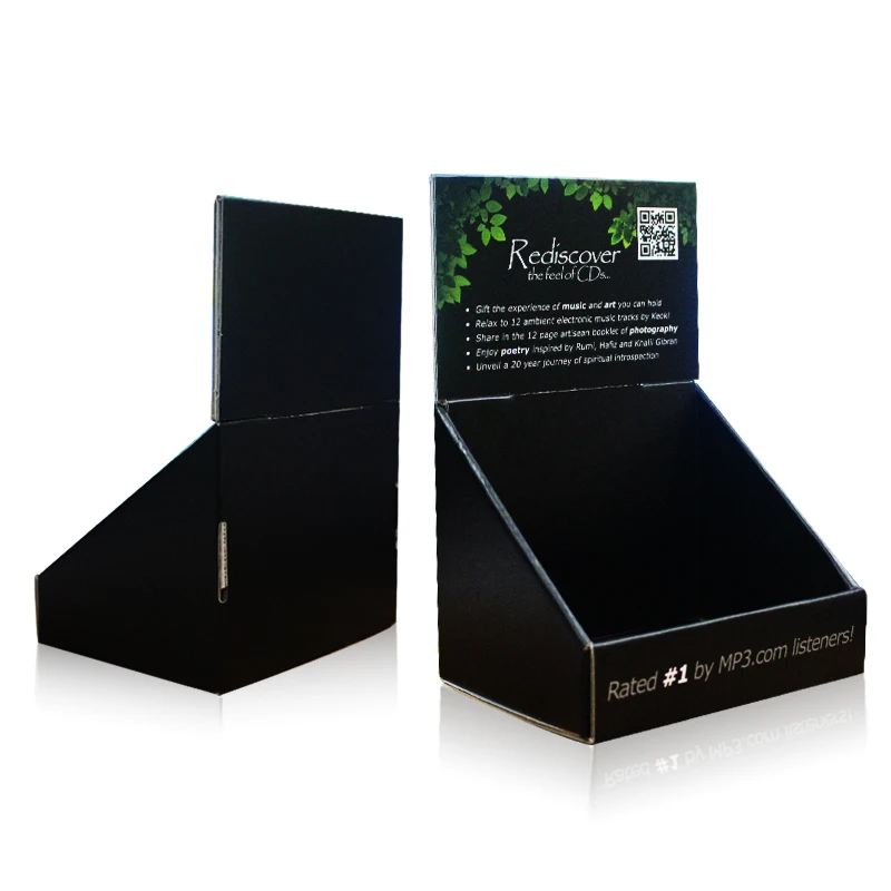Professional OEM ODM Modern Customized Retail Store Black Cardboard Counter Display Boxes