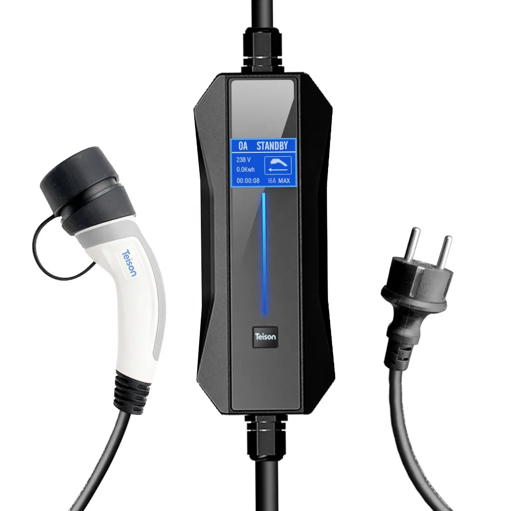 TEISON Тип 2 Портативный EV зарядный кабель переключаемый 6/16A Schuko Plug EVSE автомобильное зарядное