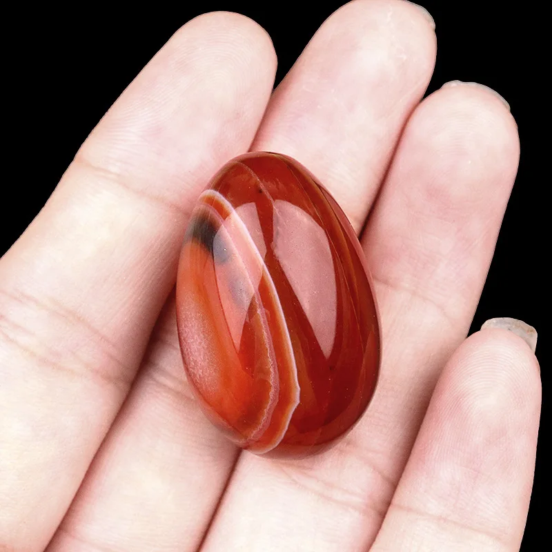 Natural Crystal Jade Egg shaped Carnelian Red Agate massager Postpartum Repair Egg Jade Massage Ball Yoni Eggs