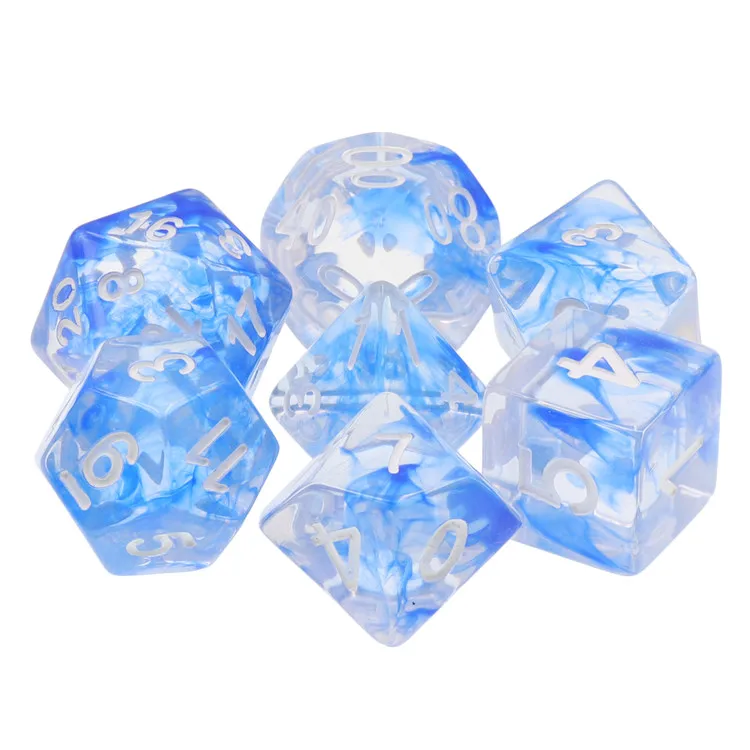 HD Plastic Transparent Smoke Dnd dice custom gaming dice set for tabletop games