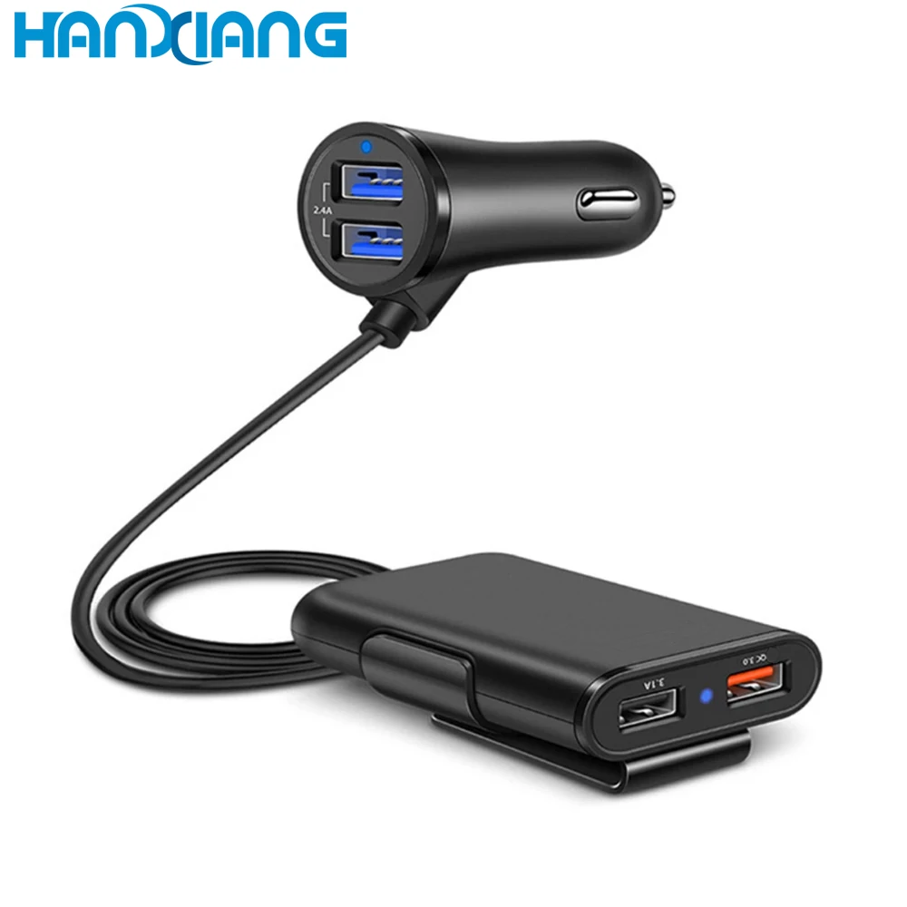 Высокая мощность 4 порта USB Hub 9A аккумуляторные батареи 12V автомобильное зарядное устройство розетки с USB кабель зарядное устройство для быстрой беспроводной автомобильное зарядное устройство для телефона