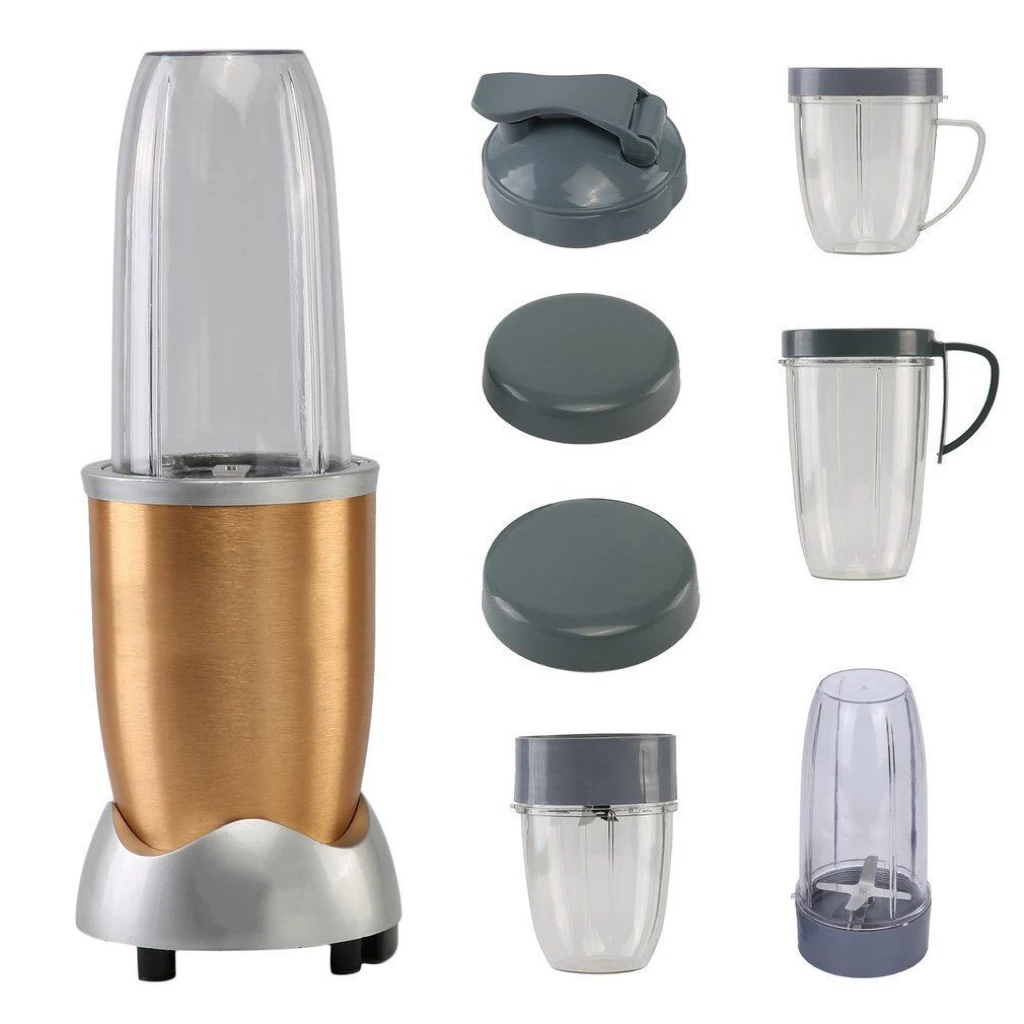 900W Personal Kitchen Mixer Milkshakes Smoothies Baby Food Juicing Beans Nuts Spices Proteins-6-Blade 2x500ML 300ML Cups