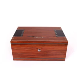 Custom Luxury Handmade Cigar Humidor Wholesale Cedar Cigar Desktop Box With Humidifier And Hygrometer