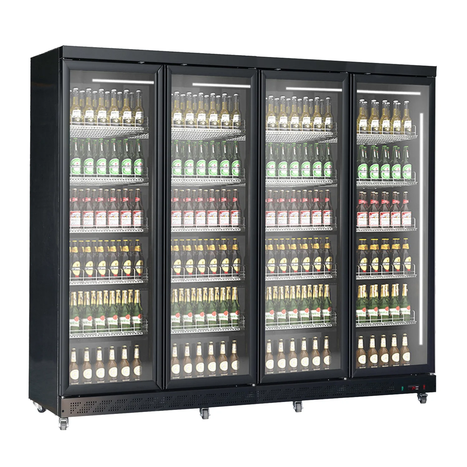 4 Door Lg Refrigerator Commercial Cold Drink Equipment Flowers Glass Display Fridge For Super Market