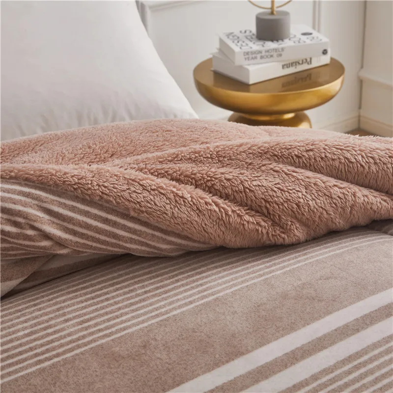 Luxury Design Microfiber Comforter Set Fleece  Blanket Polyester Bedding Sets