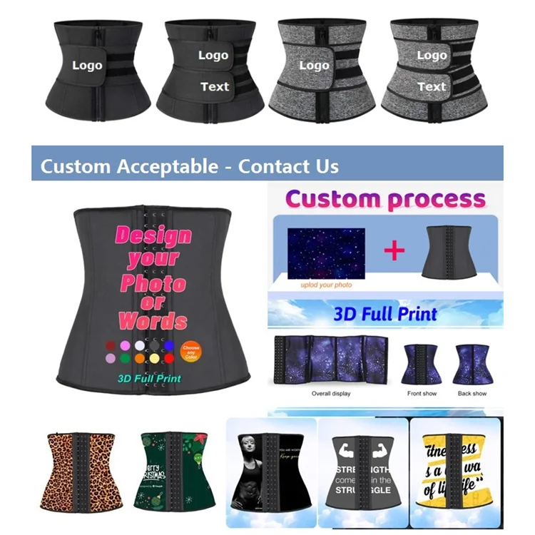 
Wholesale Private Label Custom Logo Double Strap Shaper Neoprene Belt Slimming Women Waist Trainer 