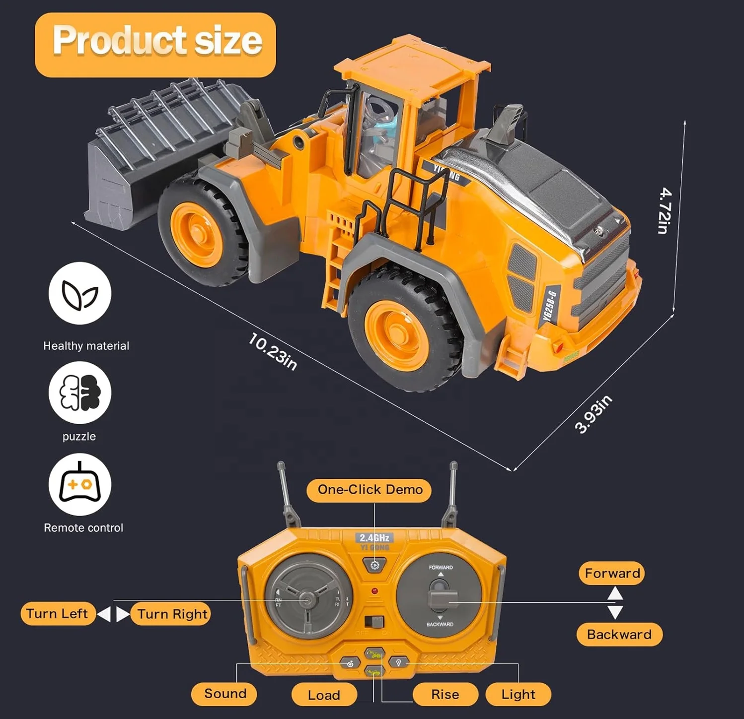 2024 Remote Control Toys Car RC Dump Truck 1:20 2.4G Electric Construction Toys Vehicle Bulldozer RC Loader with Light Music