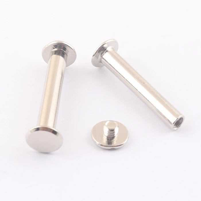 30mm metal flat head Chicago book binding screw for leather craft