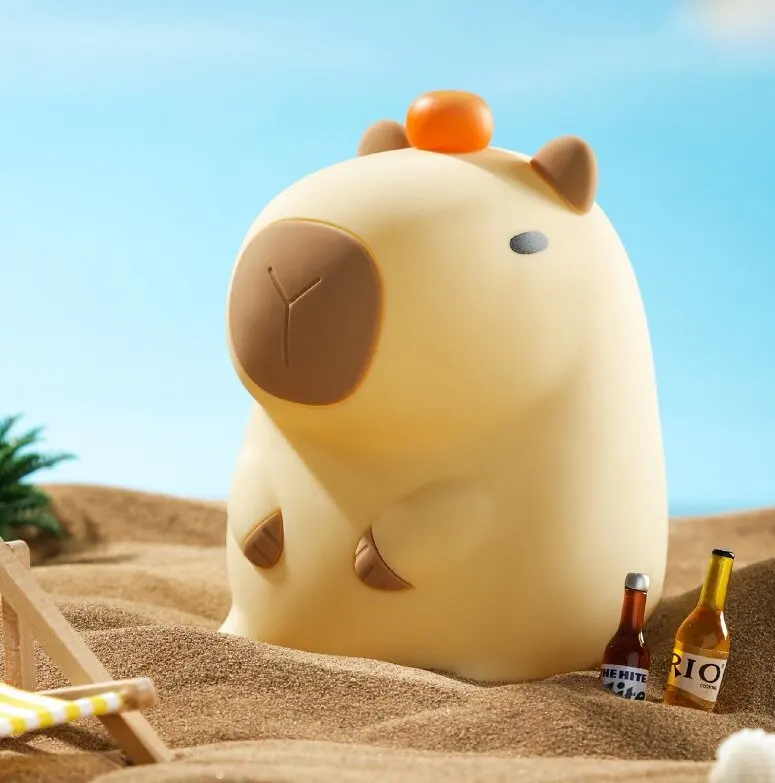 Modern USB Touch Control Mini Cartoon Capybara Night Light Rechargeable LED Light Source for Baby Children