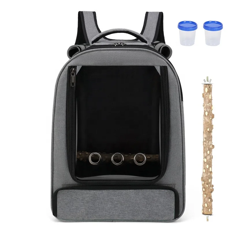 Supplier astronaut breathable travel transparent space capsule bird dog cat pet carrier backpack bag with stand stick for parrot