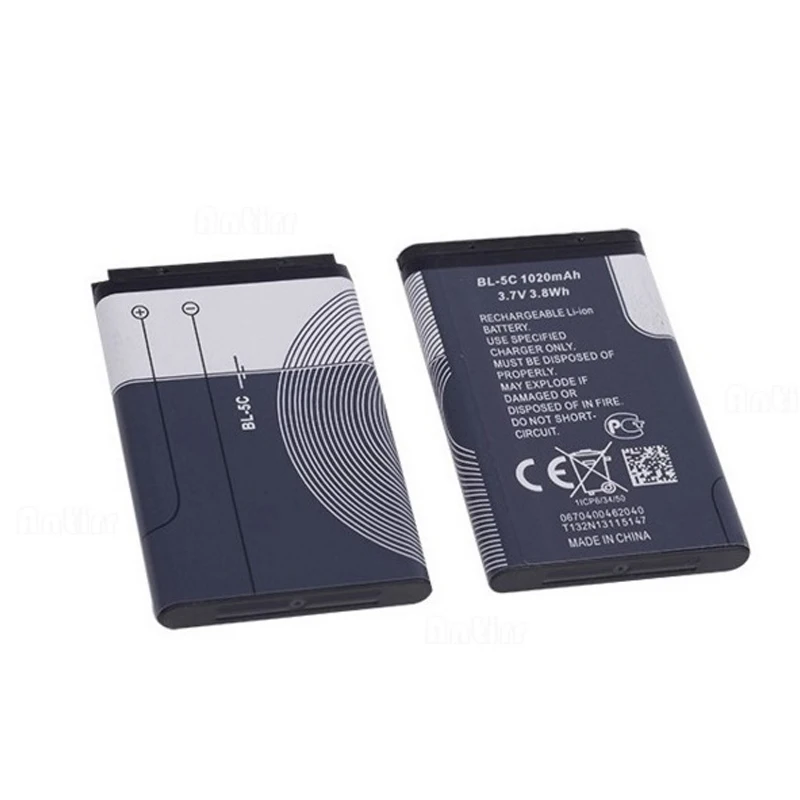 BL-5C Replacement Battery 1020mAh Original BL 5C Rechargeable Batteries + USB charger For Noki a Mobile Phone Li-ion 3.7V BL5C