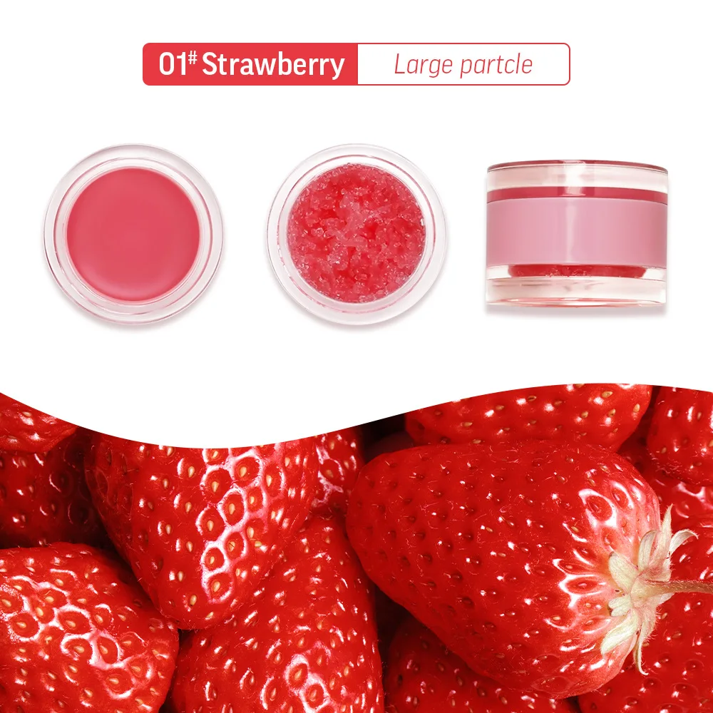 Private Label 2 in 1 Moisturizing Lip Balm Lip Scrub Fruit Scent Exfoliating Little Large Particle Lip Scrub