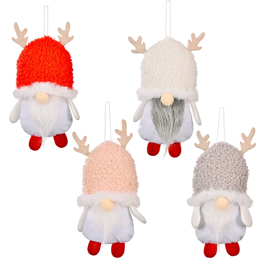 New Christmas decoration Christmas lambswool hat faceless doll pendant Christmas tree Rudolph gnome pendant