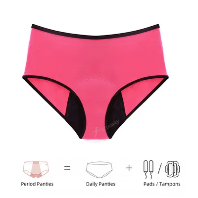 Хлопковые женские менструальные трусики, непромокаемые трусики, физиологическое нижнее белье, водонепроницаемые трусы
