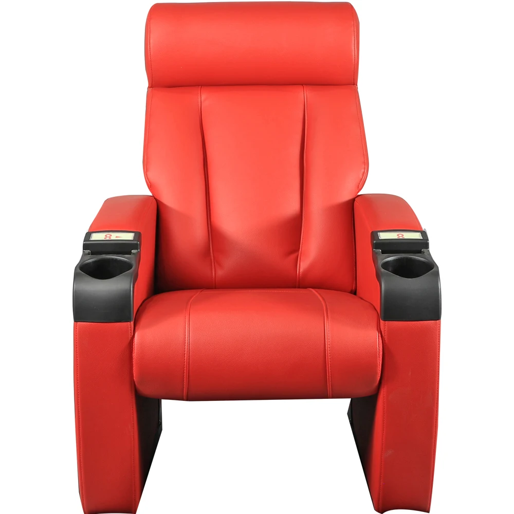 modern custom leather movie theater seat cinema chair Comfortable Sofa with cup holder