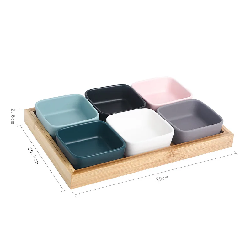 
2020 Happy New Year Nordic Creative Snack Tray Dry Fruit Decoration Tray Ceramic Bowl Set With Compartments 