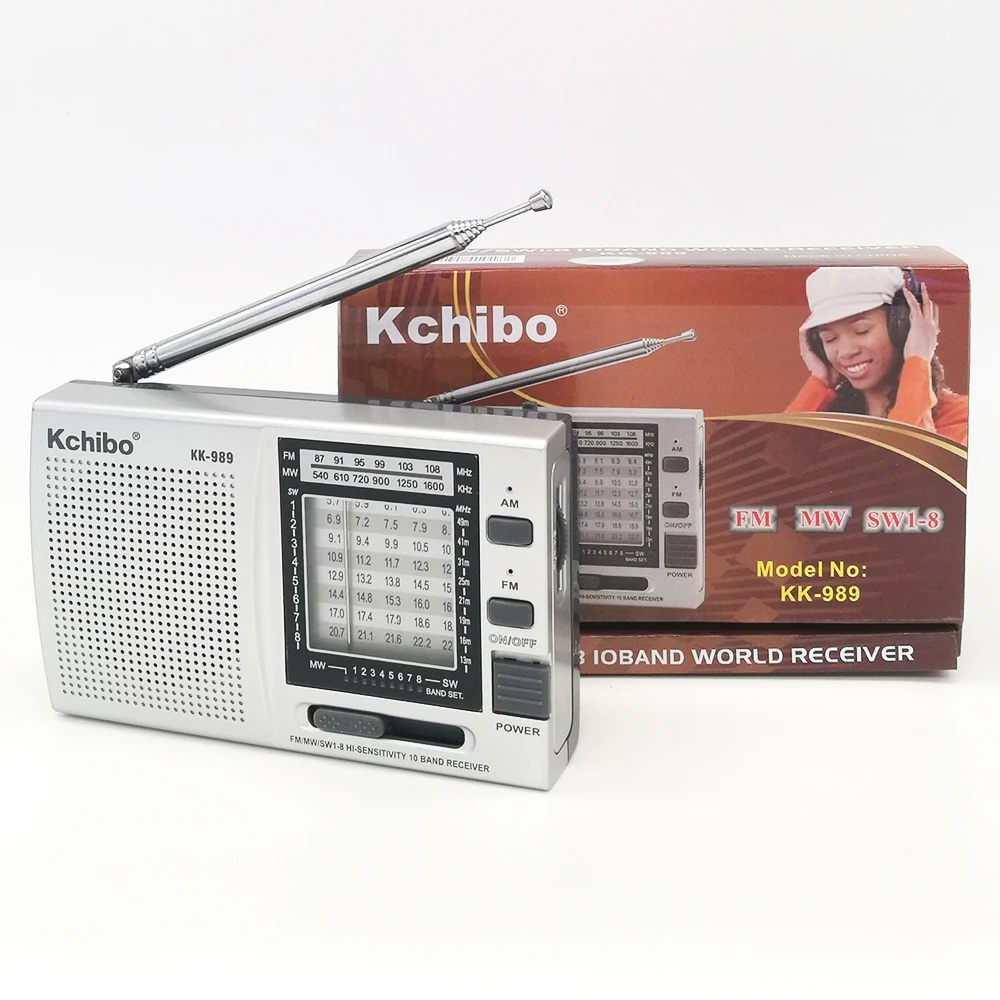 Kchibo KK-989 Portable AM/FM/SW1-7 10 Bands Shortwave Radio Receivers Pocket Multi band Radio