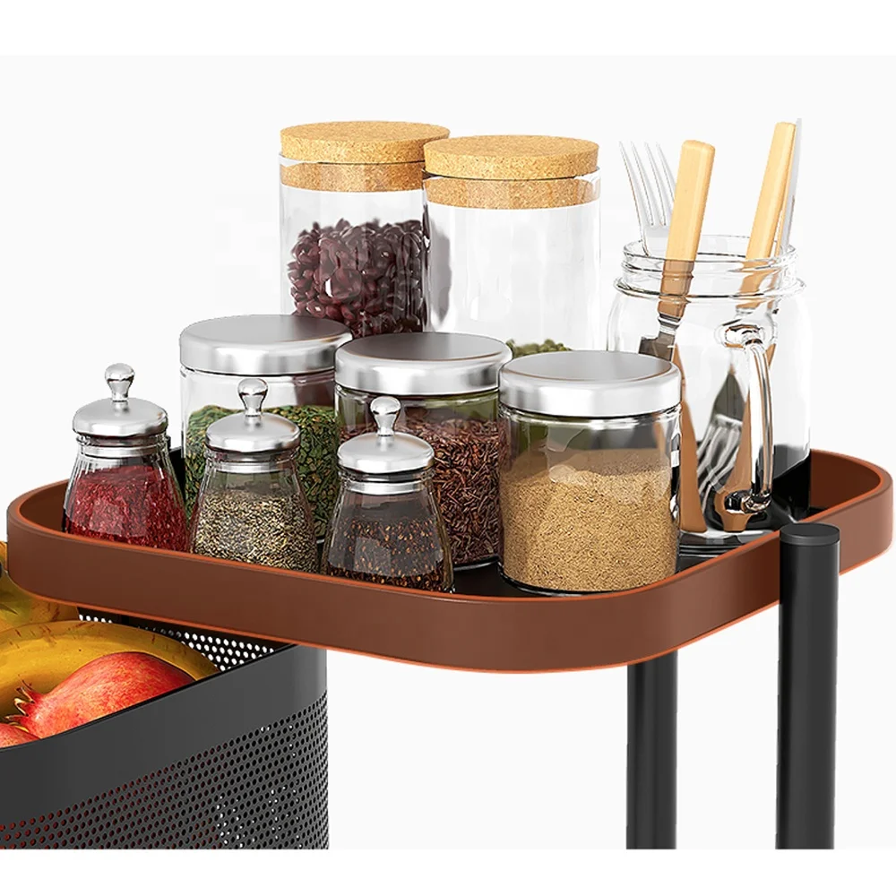 Kitchen storage rotatable shelf 3/4/5 layers vegetable or fruit storage rack