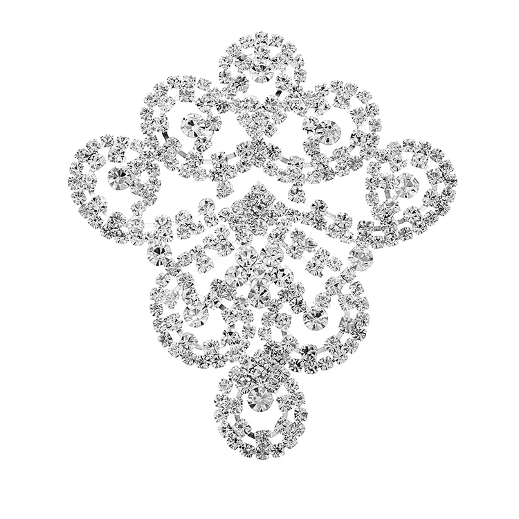 Элегантная блестящая кружевная тканевая аппликация со стразами для одежды