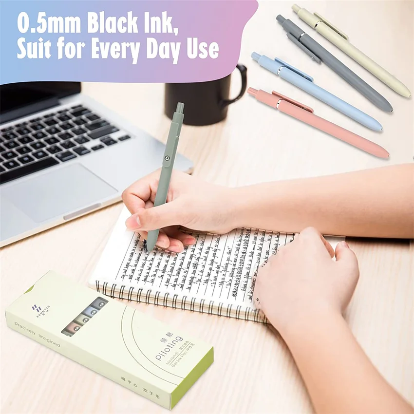 Luxury Metal Writing Pen with Premium Black Gel Ink Retractable for Office School Home Supplies metal pen