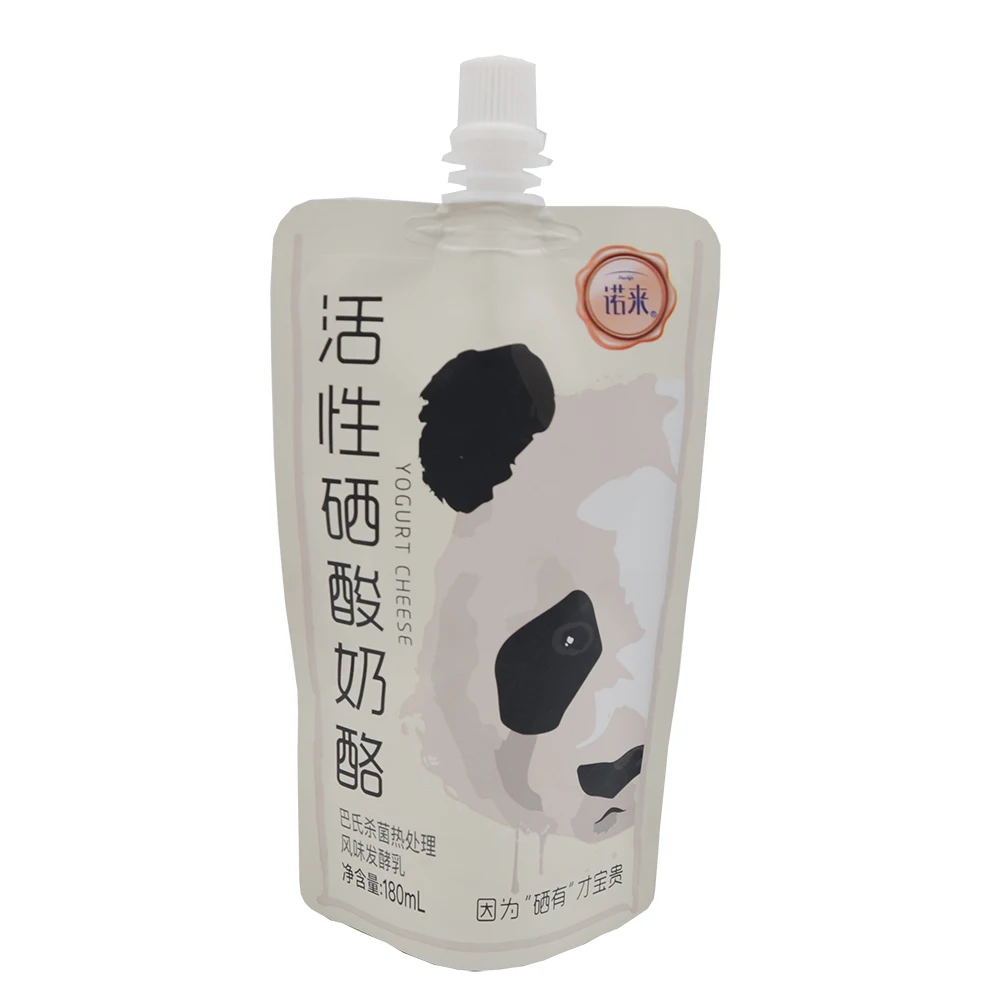 Microorganism tested 250ml  500ml milk  refill  aluminum foil stand up pouch with spout plastic packaging bag Bags