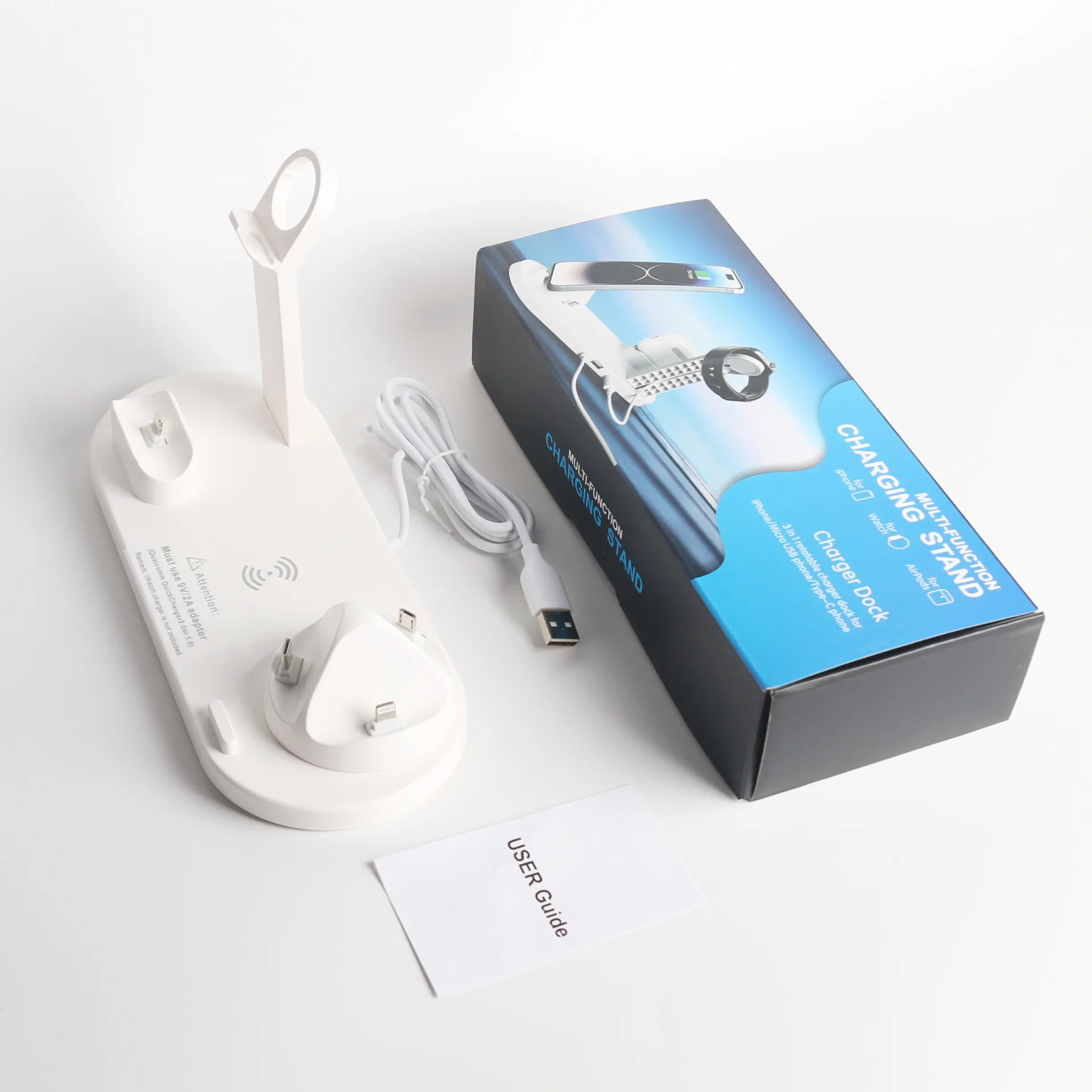 10W 4 in 1 Carregador Wireless Charger Charge Smartphone Docking Charging Station Stand Pad Fast Mobile Phone Charger