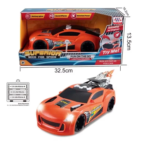 Jinming Children B/O Vehicle Models With Lights Sounds Extruding Jet Engine Electric Rocket Car Toy