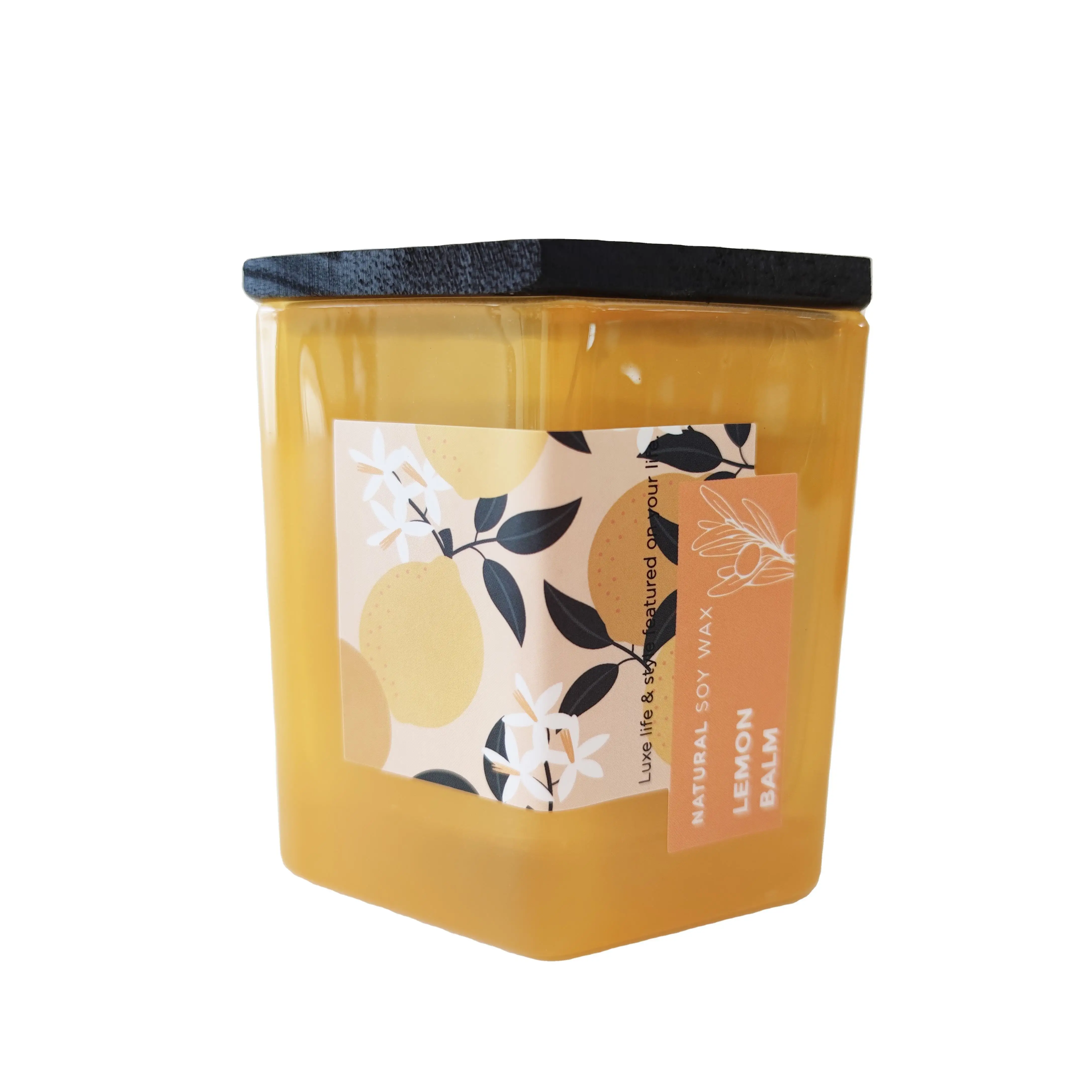 Customized Private Label Scented Candles Glass Jar Soy Wax Candles With Wood Lid For Home Garden Wedding Parties Birthday