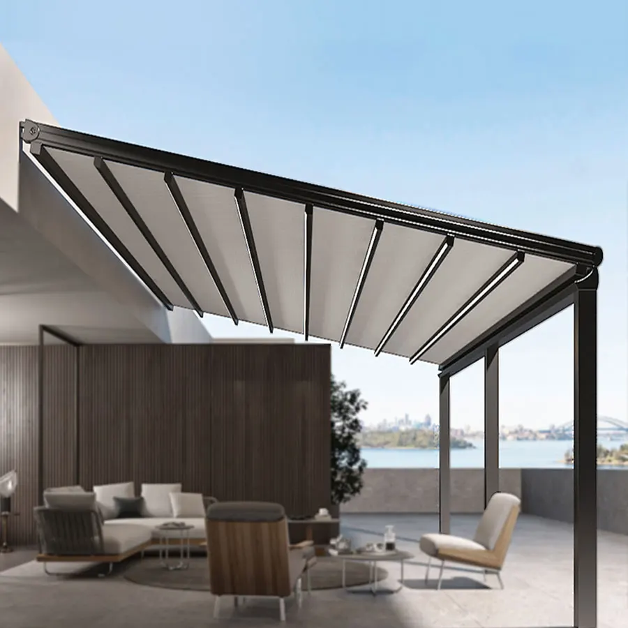 1m-12m customized electric pergolas de patio electric opening and closing patio pergola