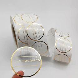 Custom Printing Packaging Label Holographic UV Vinyl Paper Adhesive Gold Foil Logo Sticker Roll Cosmetic Hologram Stickers Label