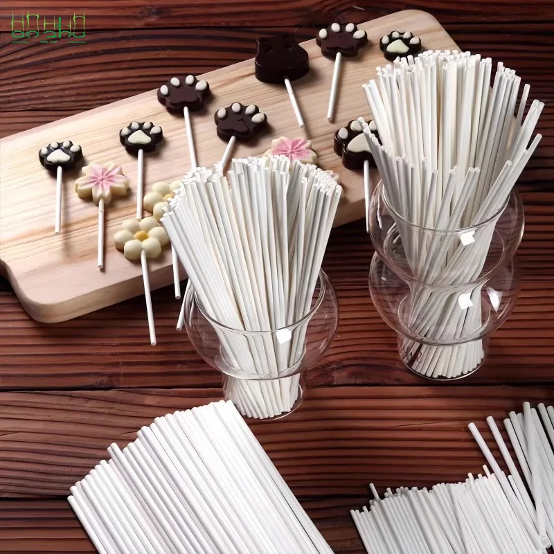 Long Round Lollipop Paper Sticks Cotton Candy Glue Stick Paper
