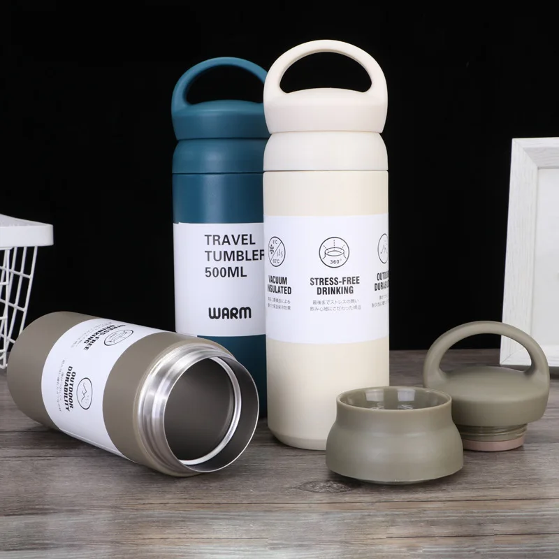 OEM 500ml Japanese Harajuku Style Double Wall Insulated Vacuum Travel Tumbler Thermos Vacuum Flask