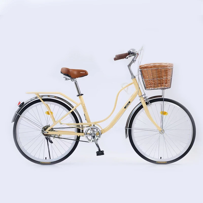 Wholesale 26 inch City Bike High Carbon Steel Double Seat Vintage Dutch Cycling Portable Light Adult Bicycle bicicleta de ciudad