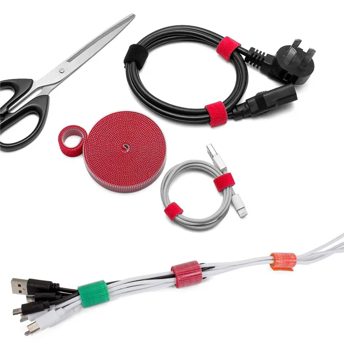 Colorful heavy duty pure nylon self adhesive reusable wrap pallet strap belt super elastic back to back hook and loop cable ties