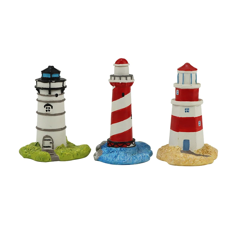 Nautical Poly Resin Lighthouse Beacon Tower Beach Home Room Bedroom DIY Decorative Crafts Ornament Gift