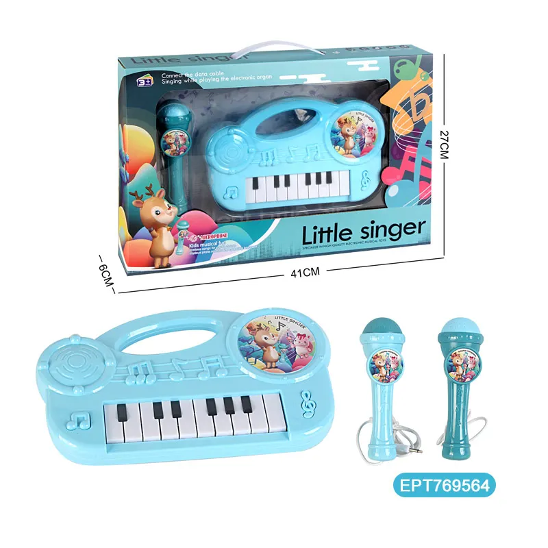 EPT Girl Gifts Battery Operated Toy Gaming Mini Keyboard Musical Instrument Piano With Microphone For Kids Toddlers 1-3 Year Old