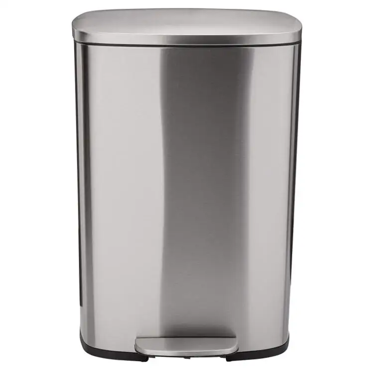 50 Liter Soft Close Smudge Resistant Stainless Steel Trash Can with Foot Pedal Brushed Satin Nickel Finishing
