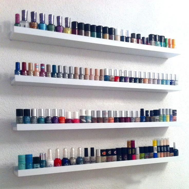 Customized Acrylic Nail Gel Polish Display Cabinet Wall Mounted Nail Polish Organizer Display Wall Rack