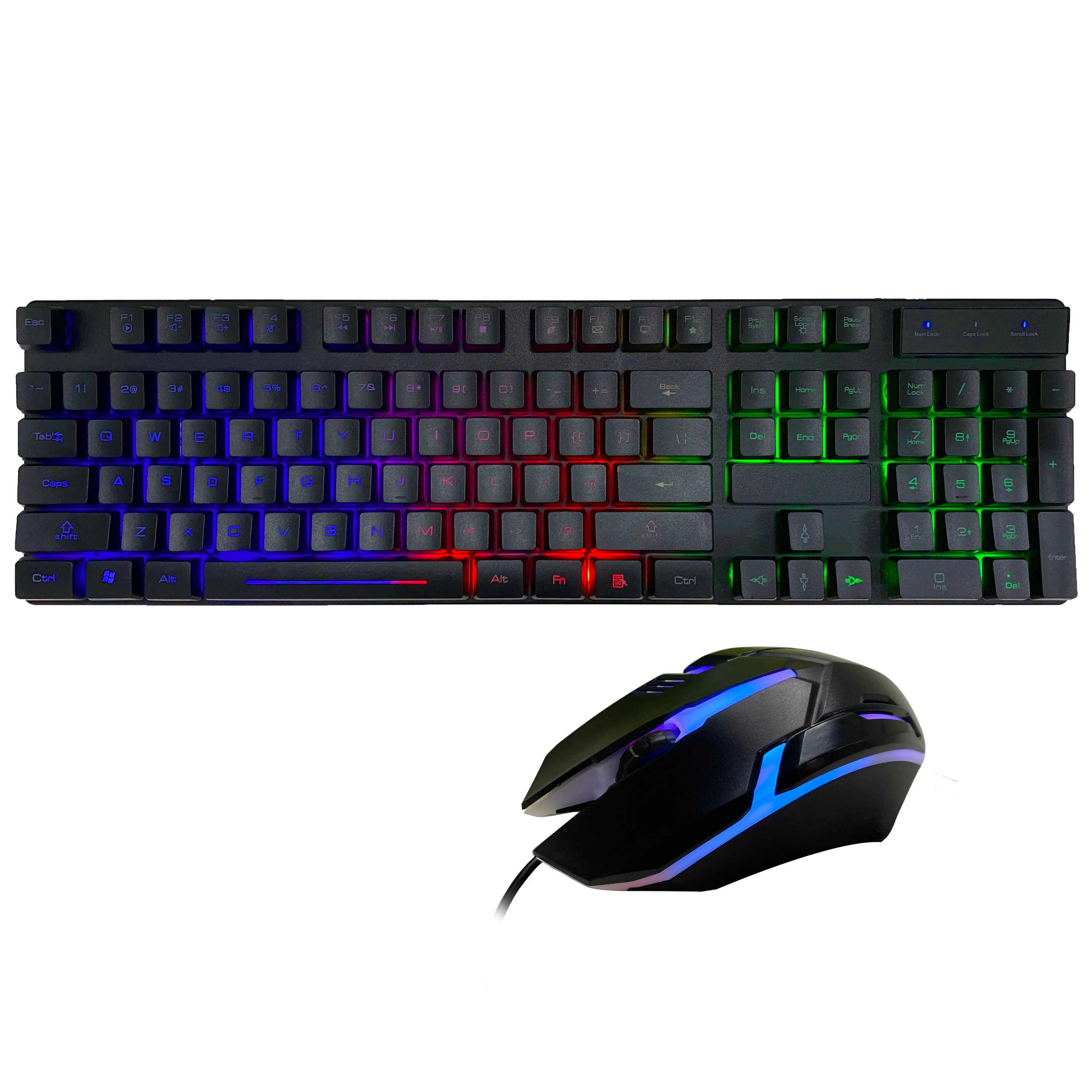 
wired gaming keyboard and mouse combo LED backlight usb for desktop/laptop winXP Visa 07 08 Android Mac 