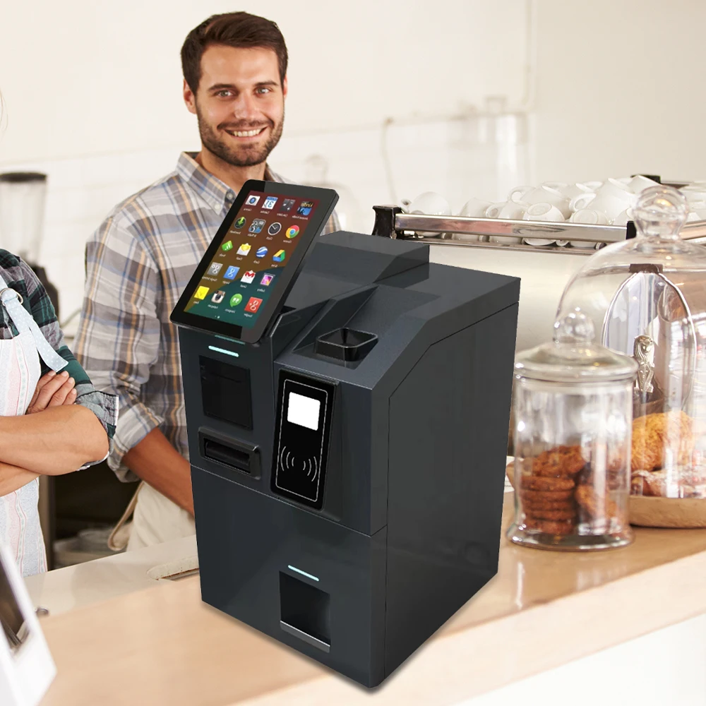 ODM Bulk SDK Service Touch Screen Cash Acceptor And Coin Dispenser Kiosk NV11 ITL Self Cash Change Order System Payment Kiosk