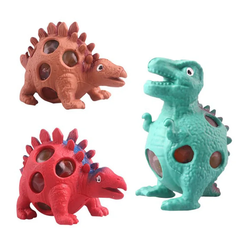 Funny Dinosaur Grape Animal Shape Squishy Ball Vent Anti Stress Rubber Mesh Squeeze Sensory Toy Ball