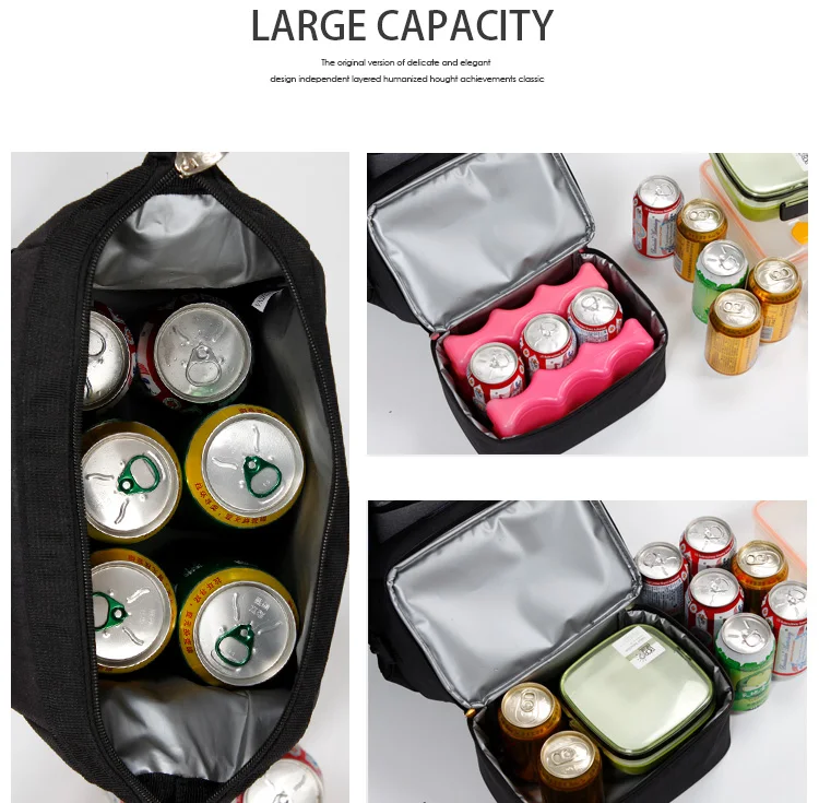 Термос, сумка-холодильник 600D из мягкой ткани Оксфорд, водонепроницаемая изолированная сумка для пикника на открытом воздухе, модная двойная изоляционная автомобильная сумка для ланча
