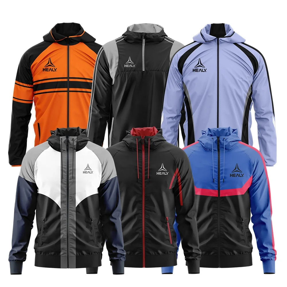 Athletic Running Stylish Hiking Jacket Windbreaker Jacket with Hood Nylon Sports Zip Softshell Windproof Jacket Man