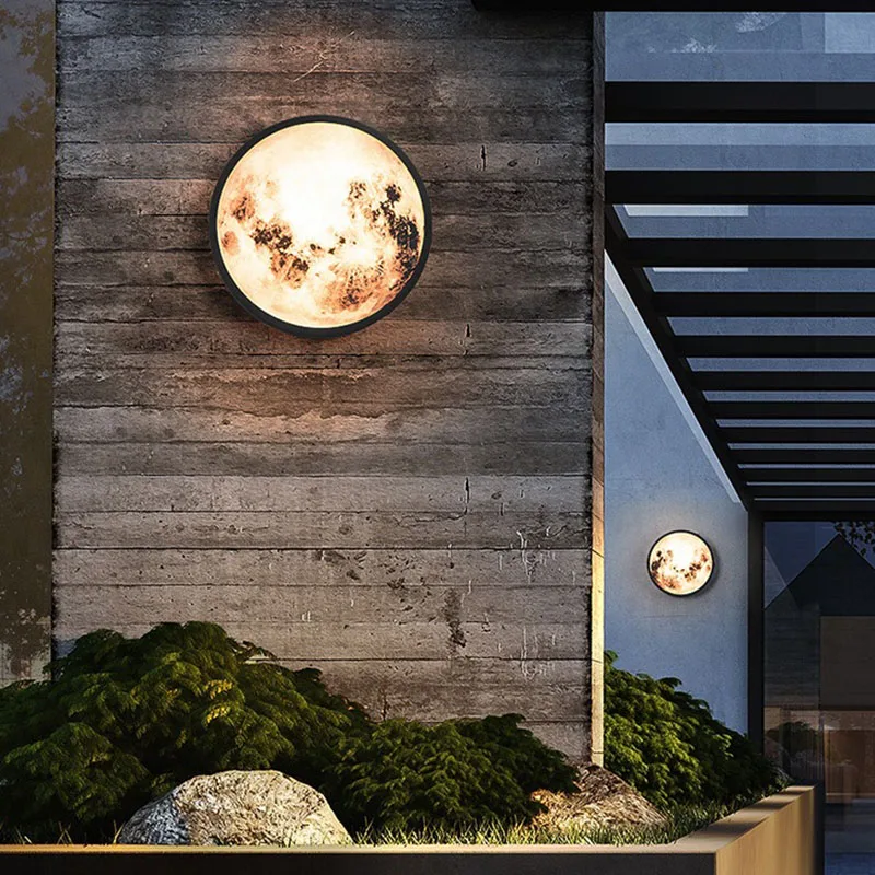 Waterproof IP54 LED 20W creative corridor mural wall fitting garden lamp outdoor courtyard decoration moon wall lamp